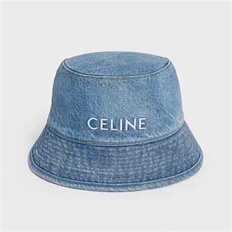 celine black bucket hat|designer denim bucket hat.